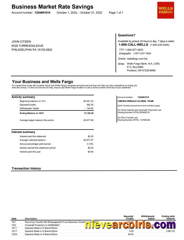 USA Wells Fargo Bank VERSION 2